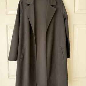 Tahari Black Long Trench Coat